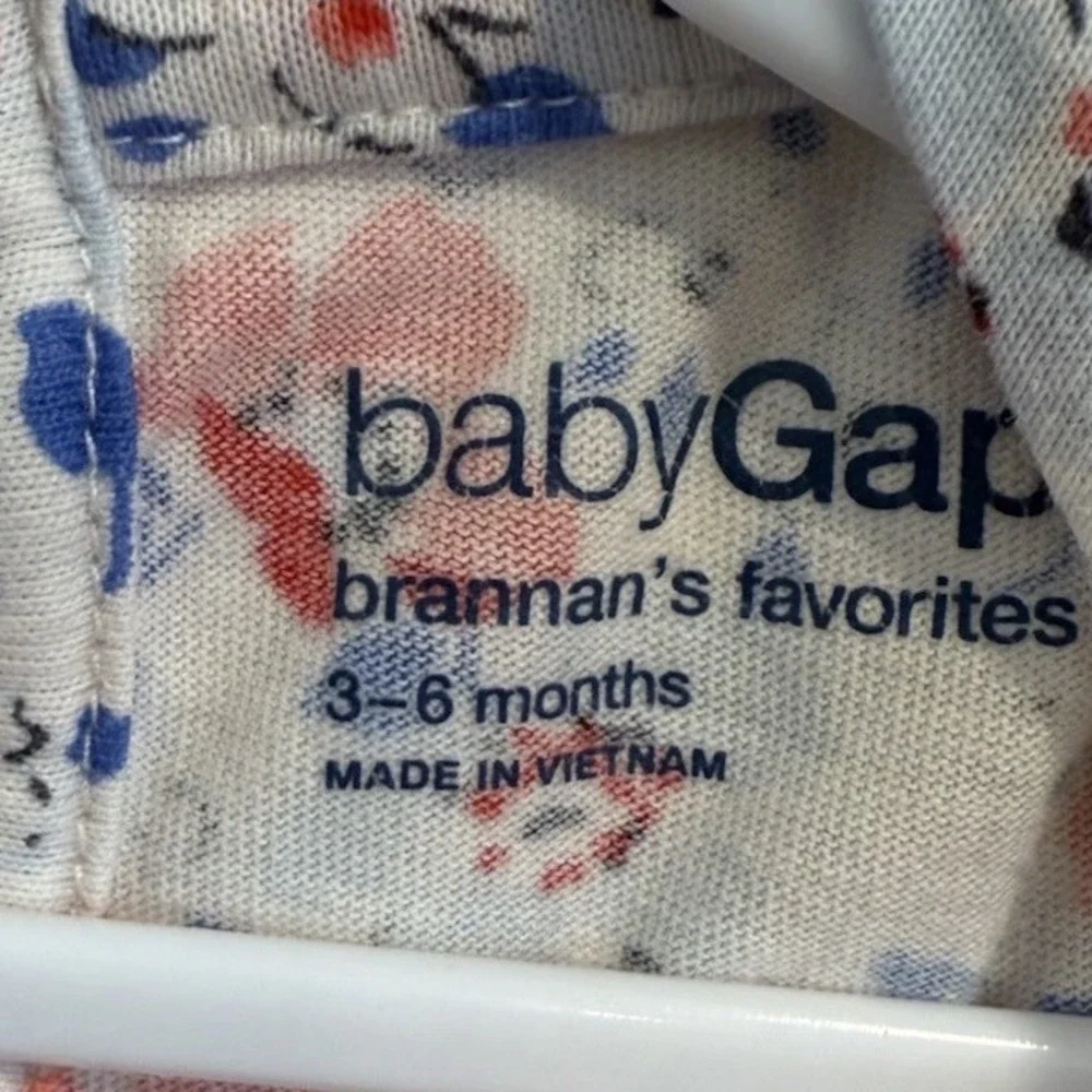 BabyGap Floral Ruffle Sleeve Bodysuit One piece 3-6 Months Flower Dainty Girly